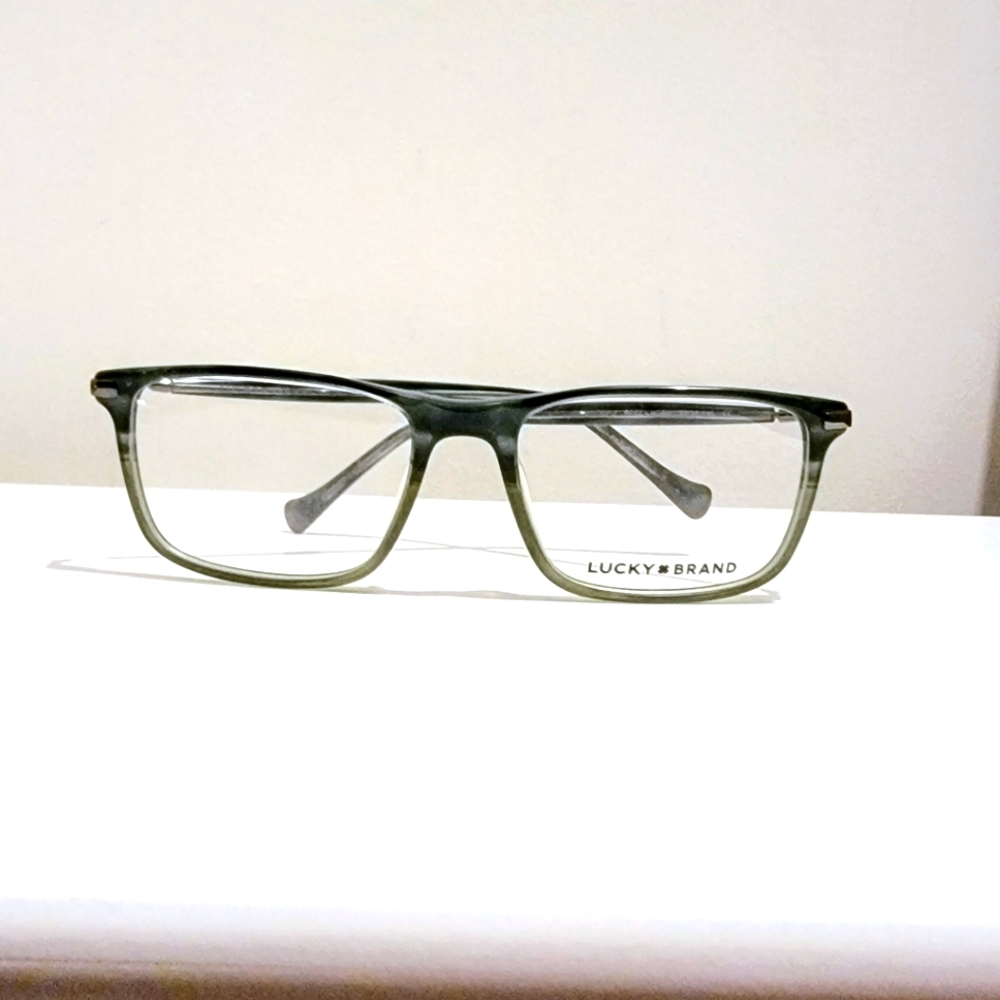 NWOT Lucky Brand Unisex/Mens Green Horn Opthalmic Frame